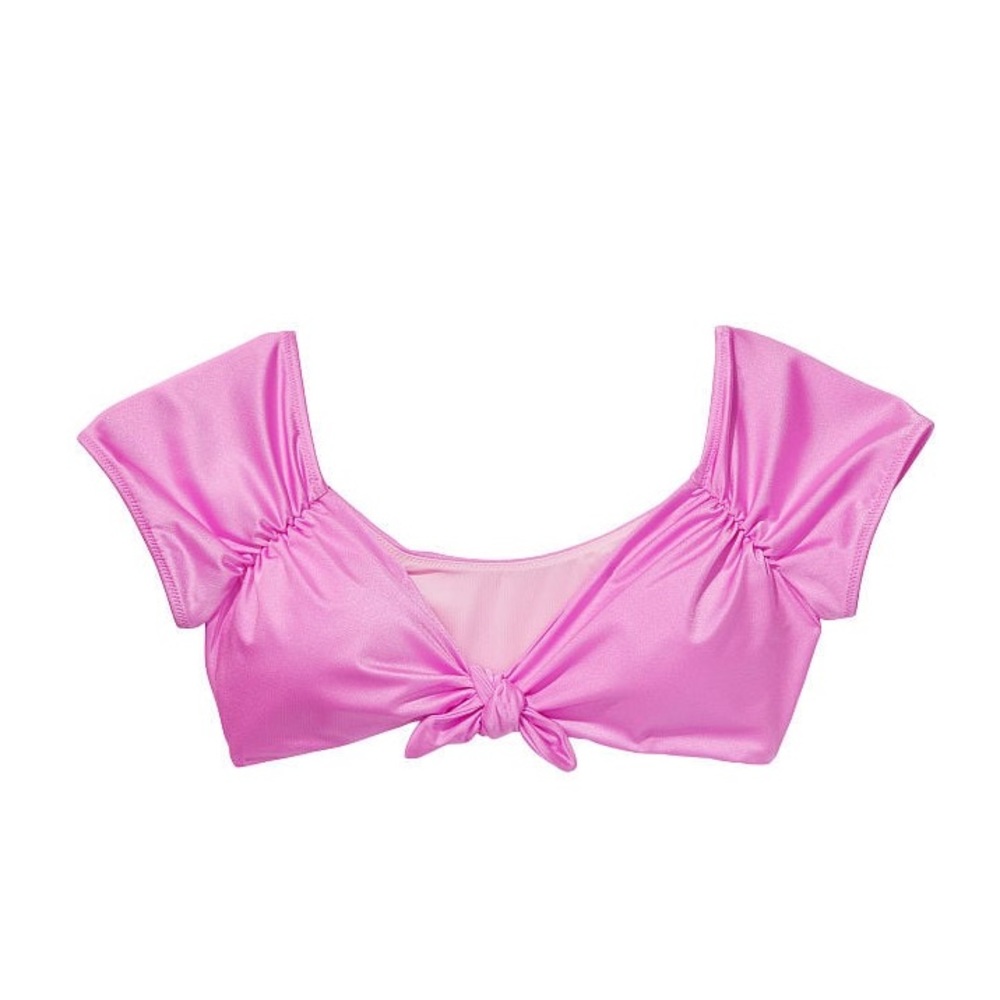 NWT Victoria’s Secret Twist Off-Shoulder Short-Sleeve Bikini Top, Size L